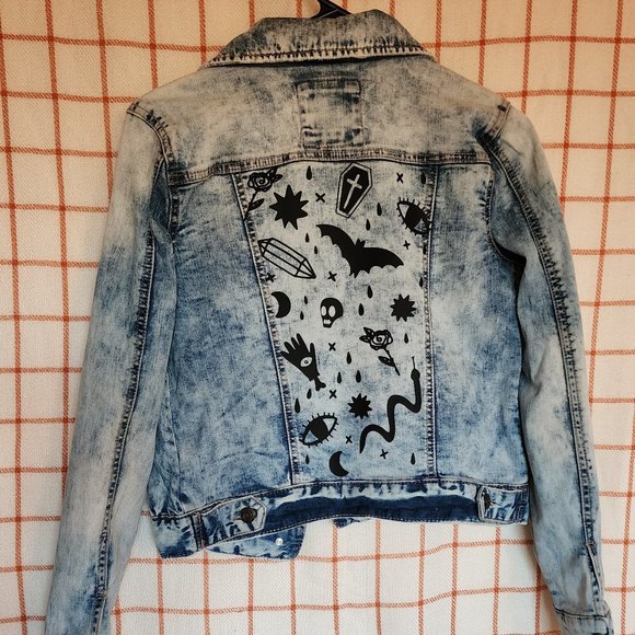 Custom Thrifted Denim Jacket - Picture 2 of 5